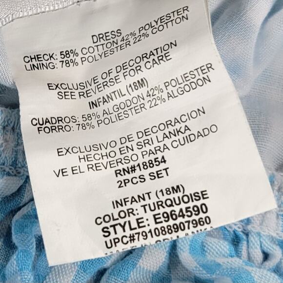 Emily Rose Unicorn Dress 18mo Blue Gingham Check Seersucker Halter‎ Sundress - Picture 5 of 14